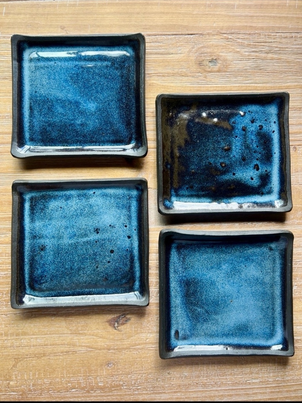 RAKU Pottery Artist Signed Plates - 4